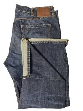 DH3 Selvage Selvedge Jake Mens 42x32 Dark Blue Denim Jeans Straight Leg